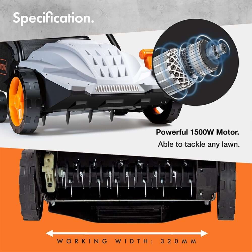 VonHaus 2-in-1 Scarifier & Aerator 1500W