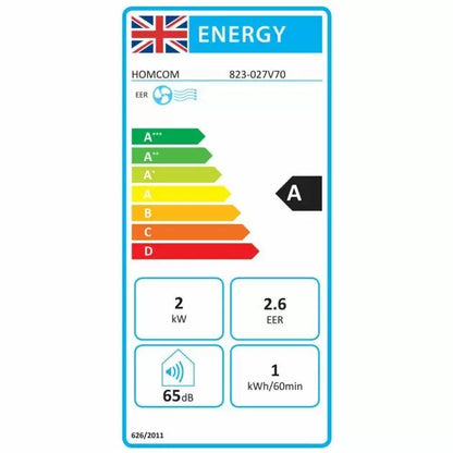 HOMCOM Air Conditioner Portable AC Unit 7000 BTU with Remote for Bedroom