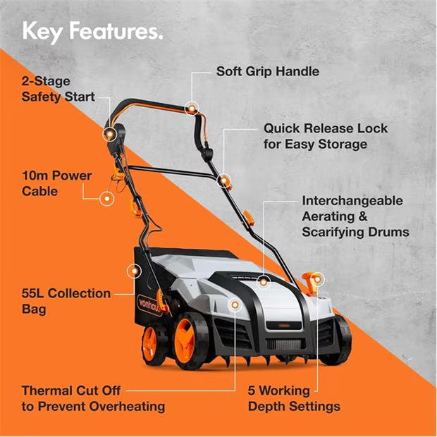 VonHaus 1800W 2 In 1 40Cm Scarifier / Aerator