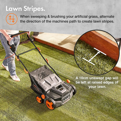 VonHaus Artificial Grass Brush 1800W, Electric Artificial Grass/Lawn Sweeper Cleaner Machine